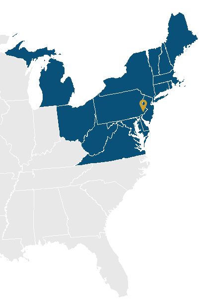 Map showing Keast & Hood project locations across the Northeast